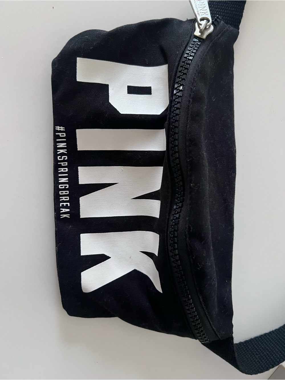 PINK Victoria's Secret Black Belt Bag with White Logo - Picture 2 of 6